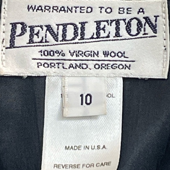 Pendleton Vintage Houndstooth Wool Zip-Up Jacket - Size Women’s 10 Black/White - Picture 3 of 16